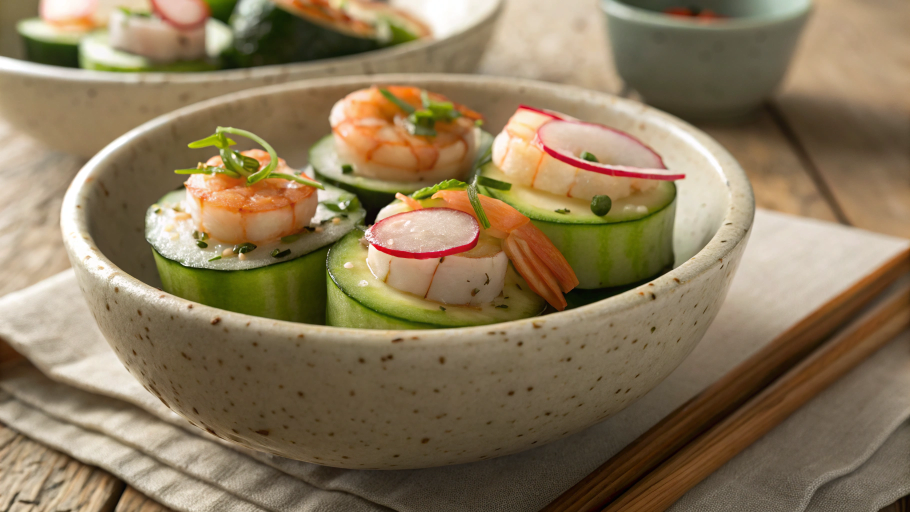 Keto Shrimp and Cucumber Sushi