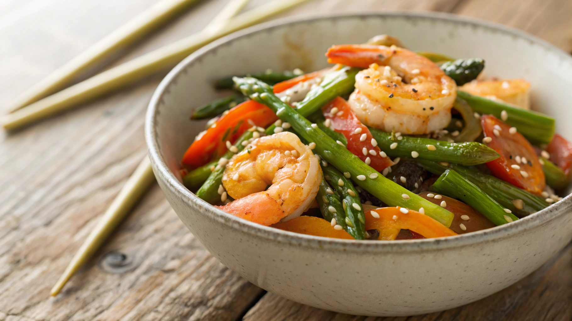 Low Carb Shrimp Asparagus Stir Fry