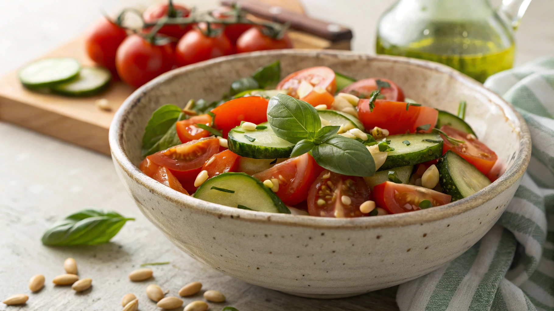 Keto Simple Tomato and Cucumber Salad