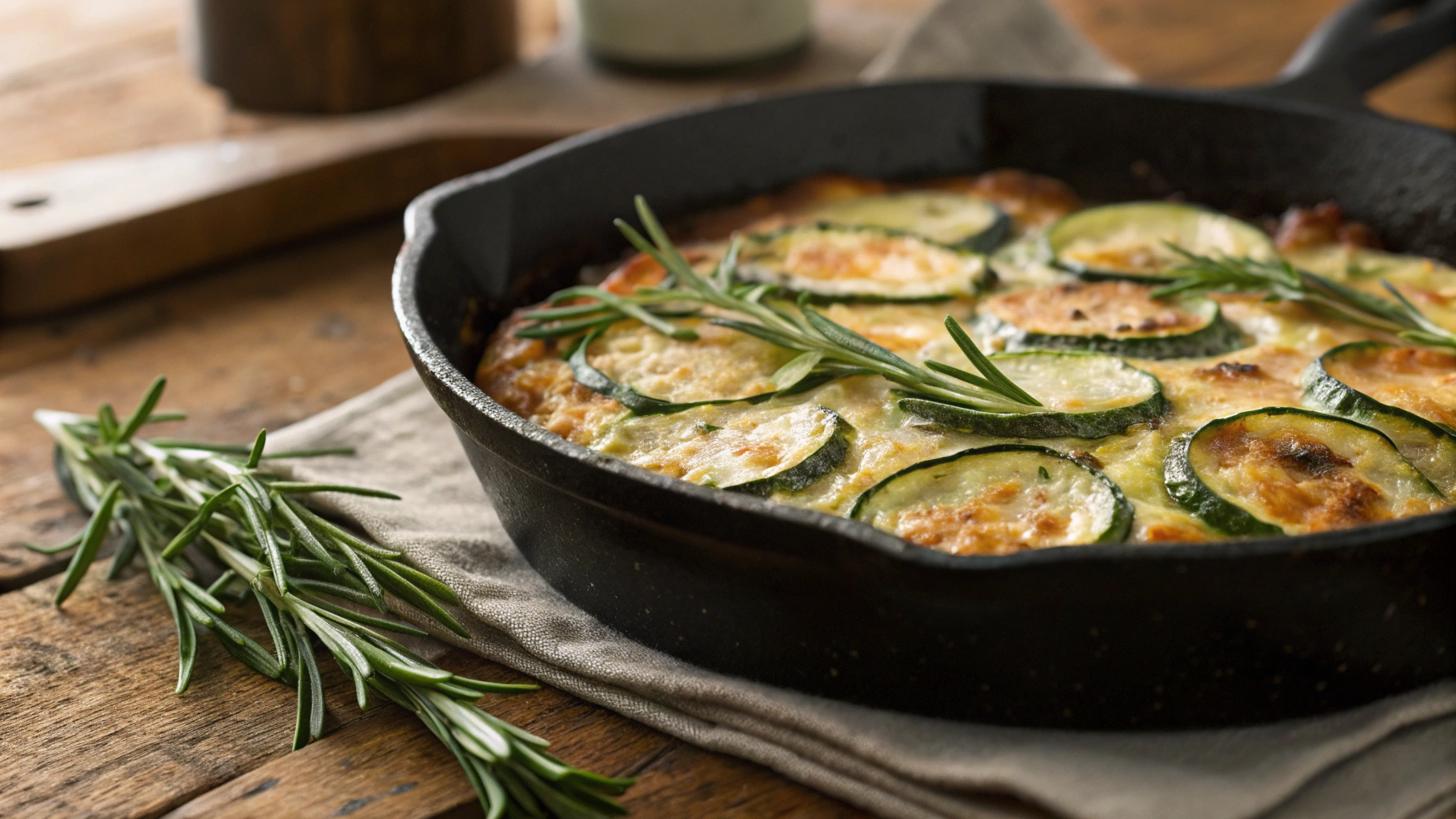 Keto Skillet Zucchini Gratin
