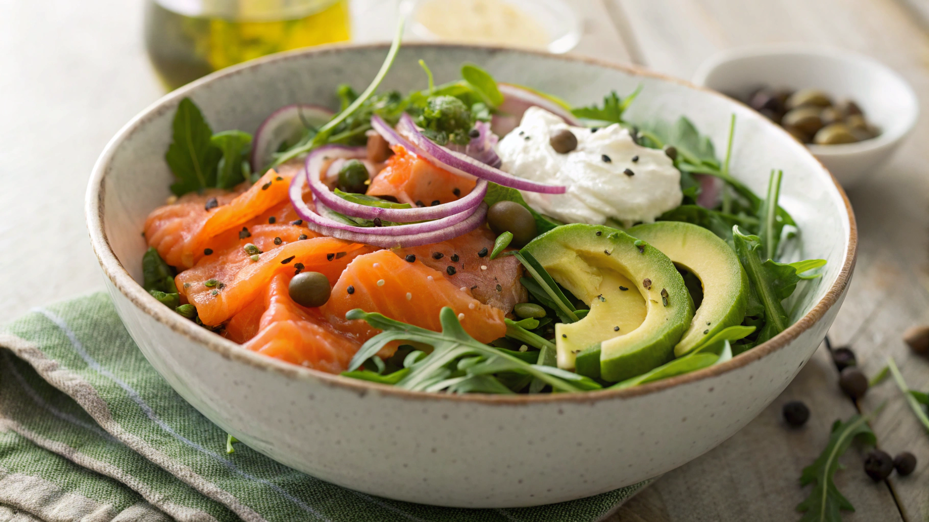 Keto Smoked Salmon and Dill Pickle Salad