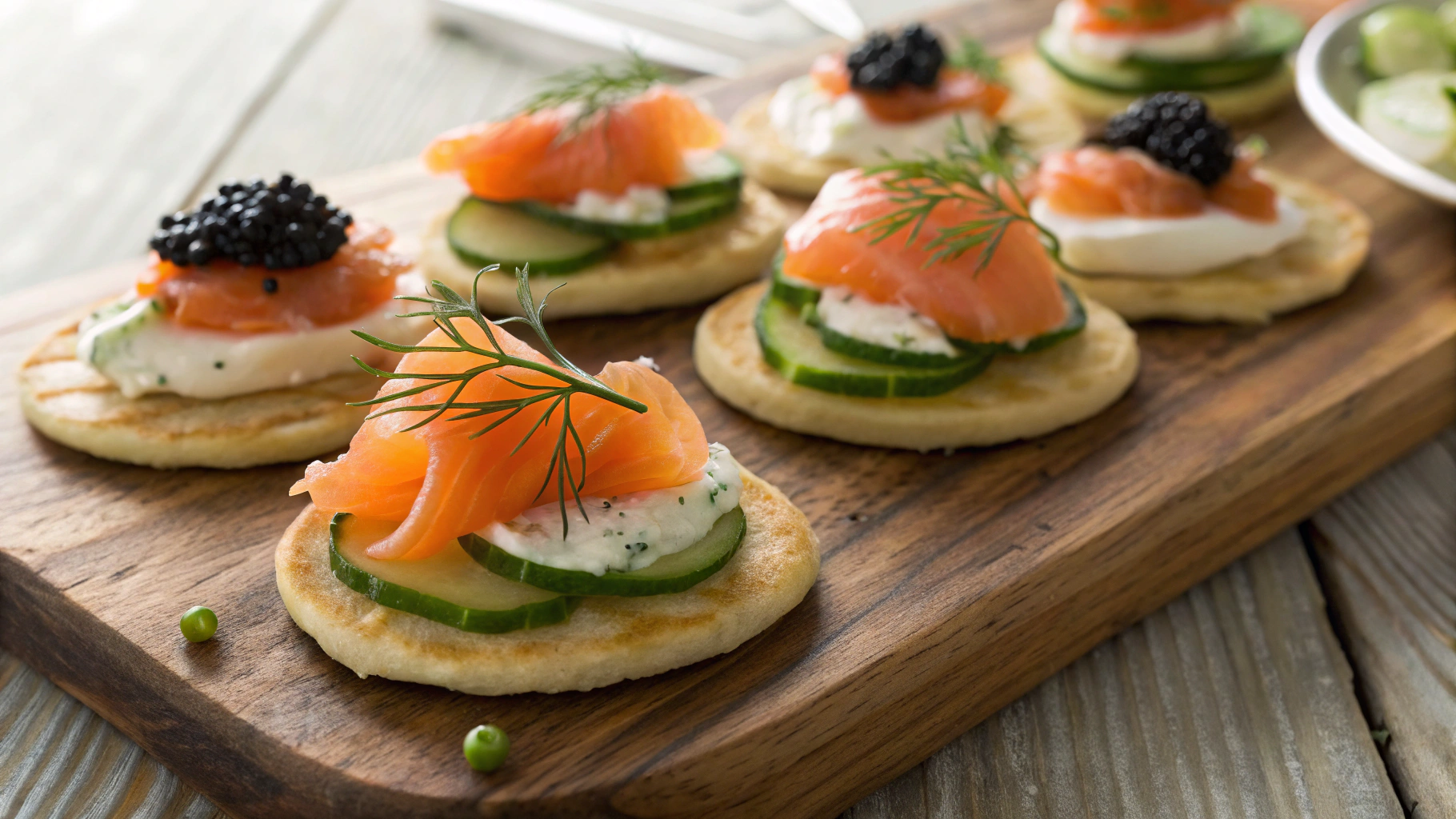 Keto Smoked Salmon Blini Board