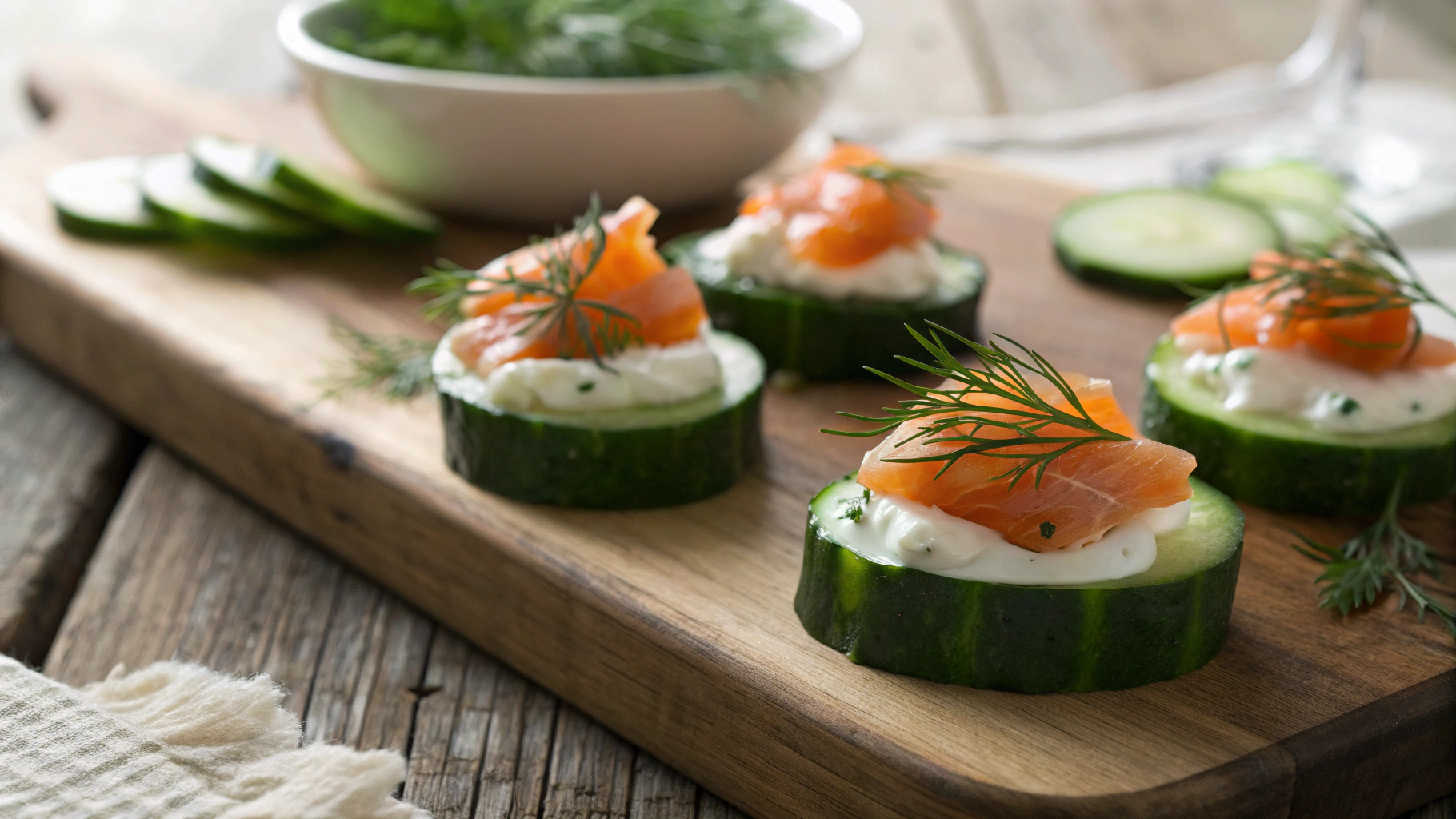 Keto Smoked Salmon Cucumber Appetizer