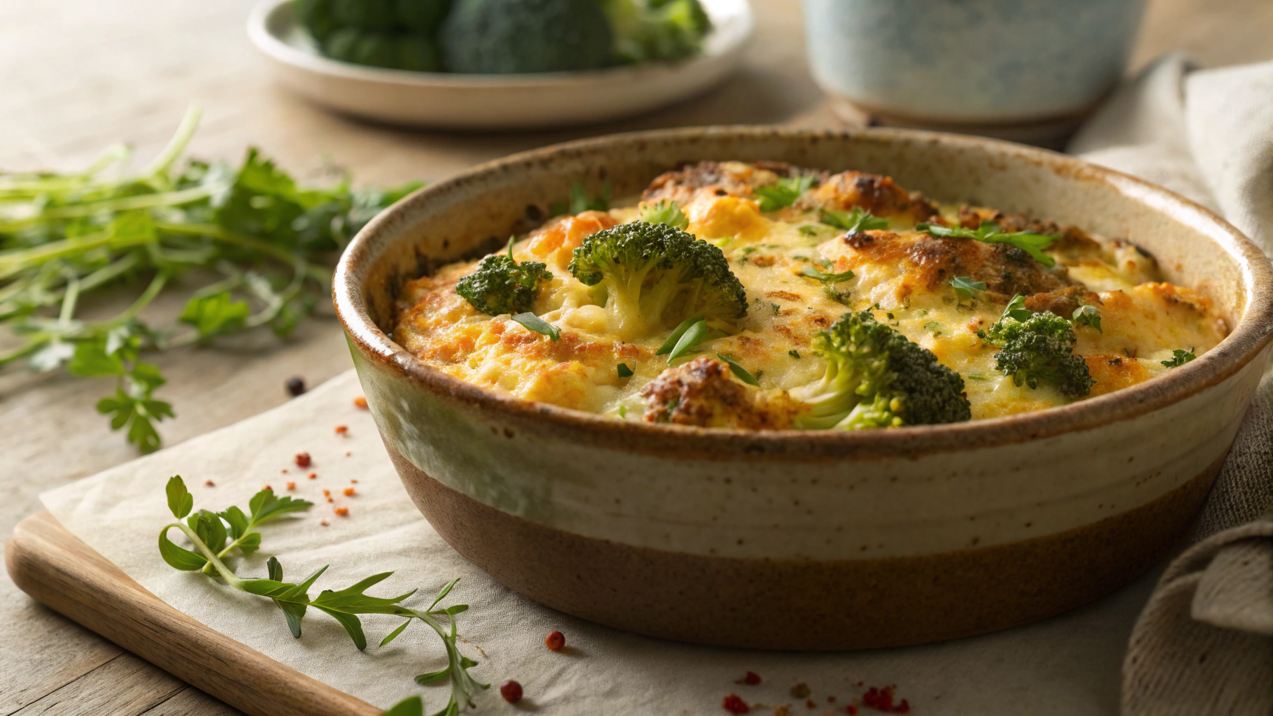 Keto Smoky Broccoli Cheese Bake