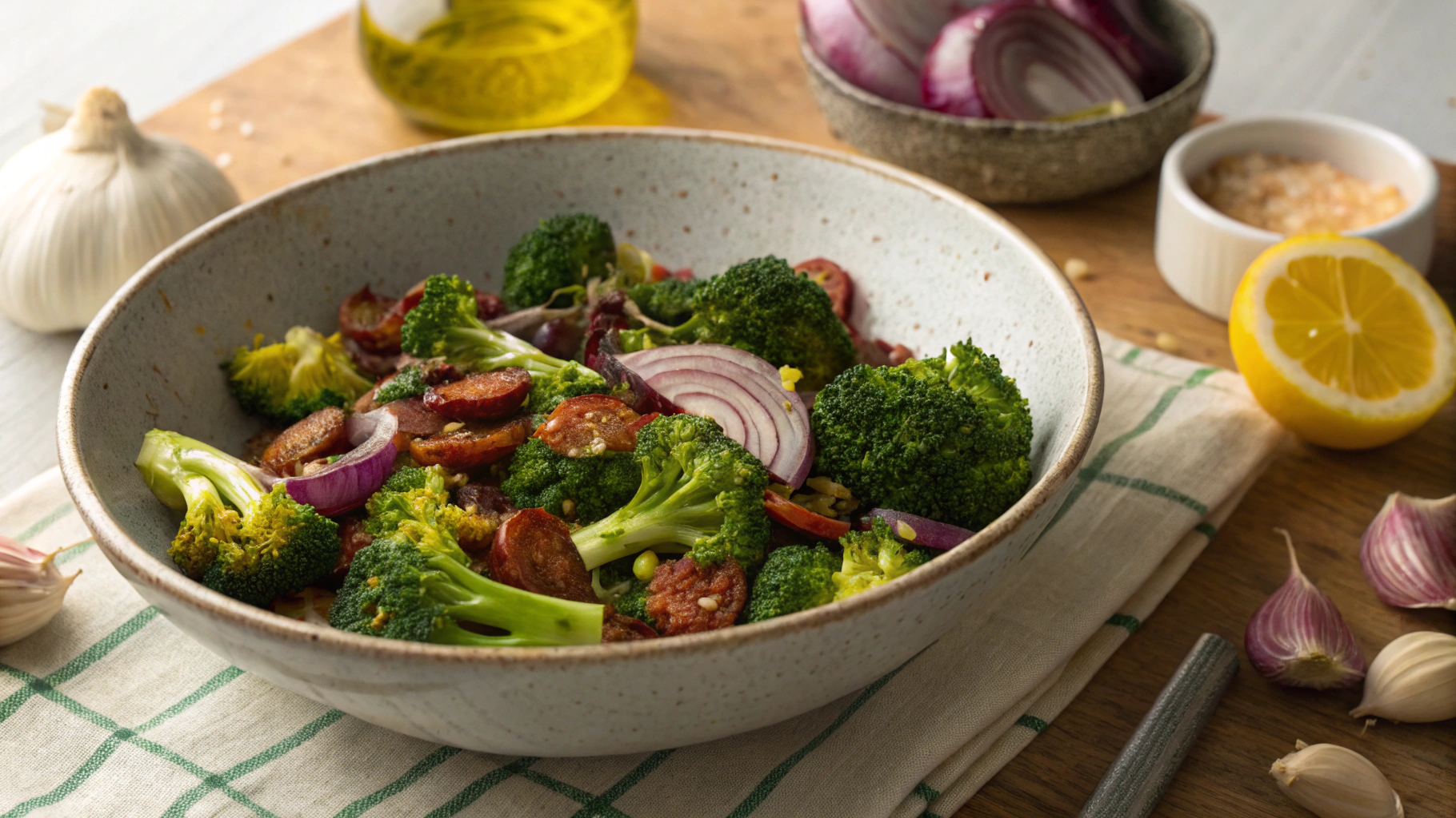 Keto Smoky Chorizo Broccoli