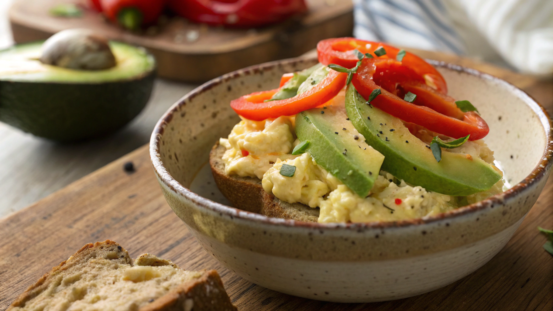 Keto Smoky Egg Mayo With Bell Pepper And Avocado