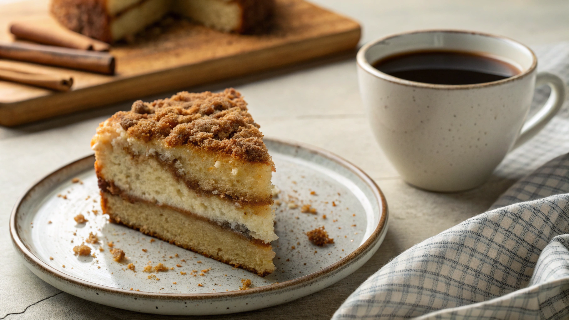 Keto Sour Cream Cake with a Cinnamon Streusel