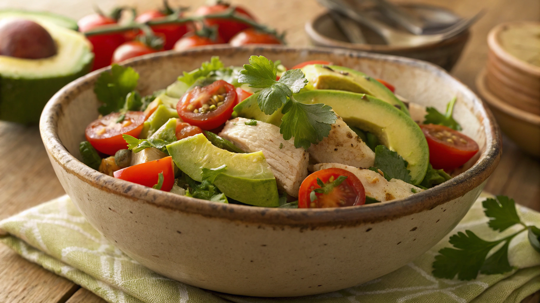 Keto Southwest Chicken Avocado Salad