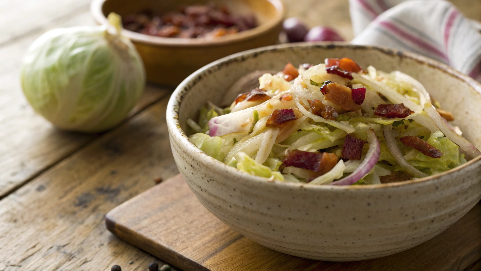 Keto Spiced Cabbage with Bacon and Onion