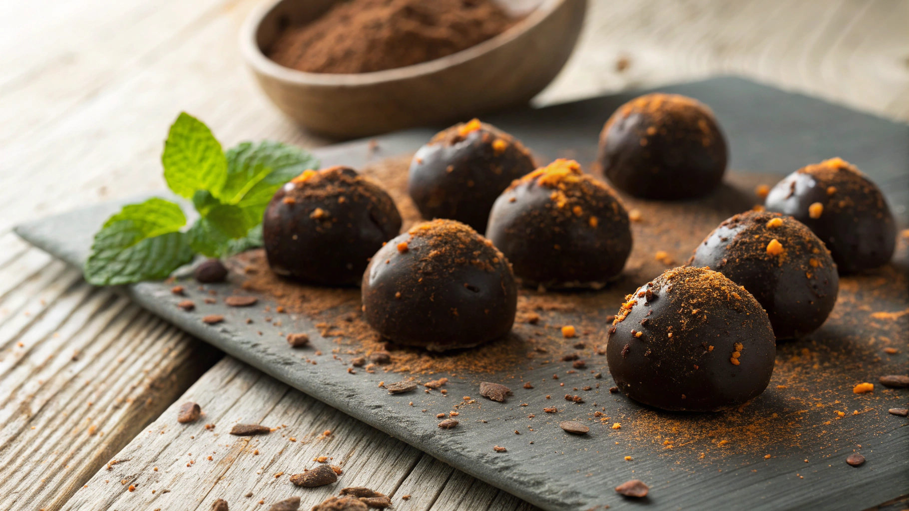 Keto Spiced Dark Chocolate Orange Truffles