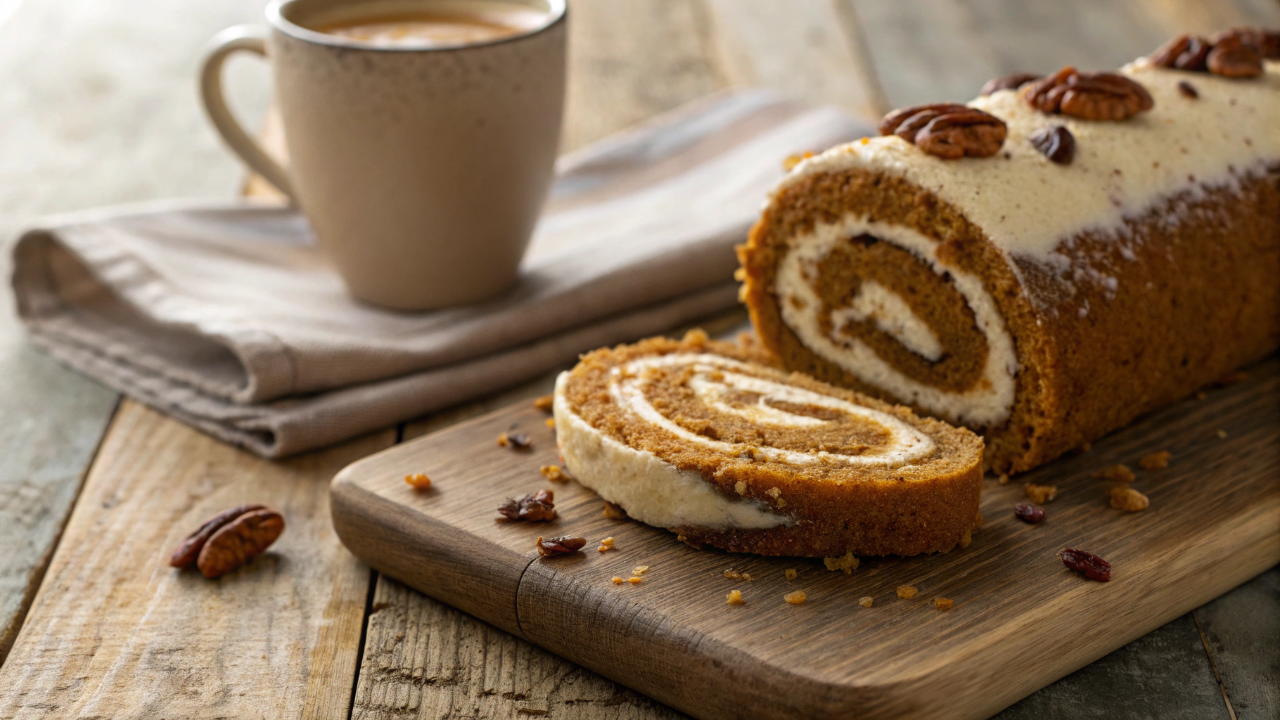 Keto Spiced Pumpkin Cream Roll