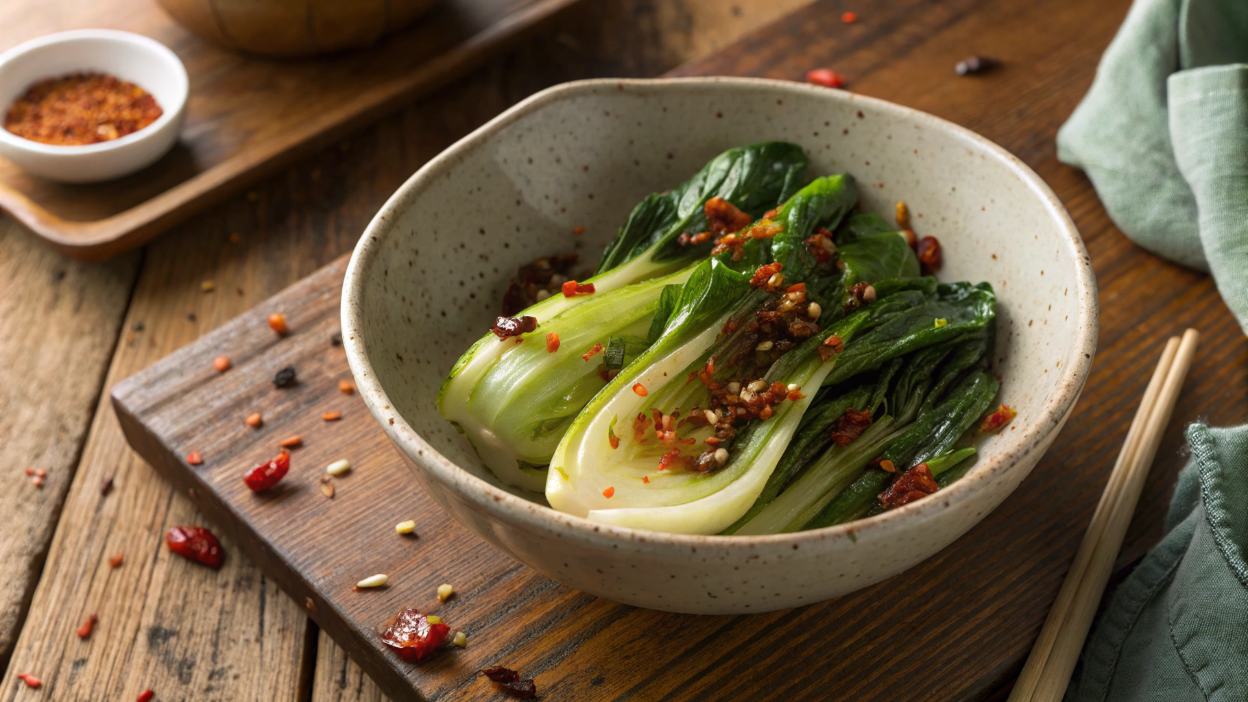 Keto Spicy Balsamic Bok Choy