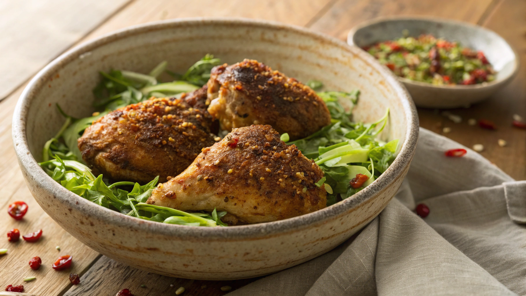 Keto Spicy Breaded Chicken Thighs