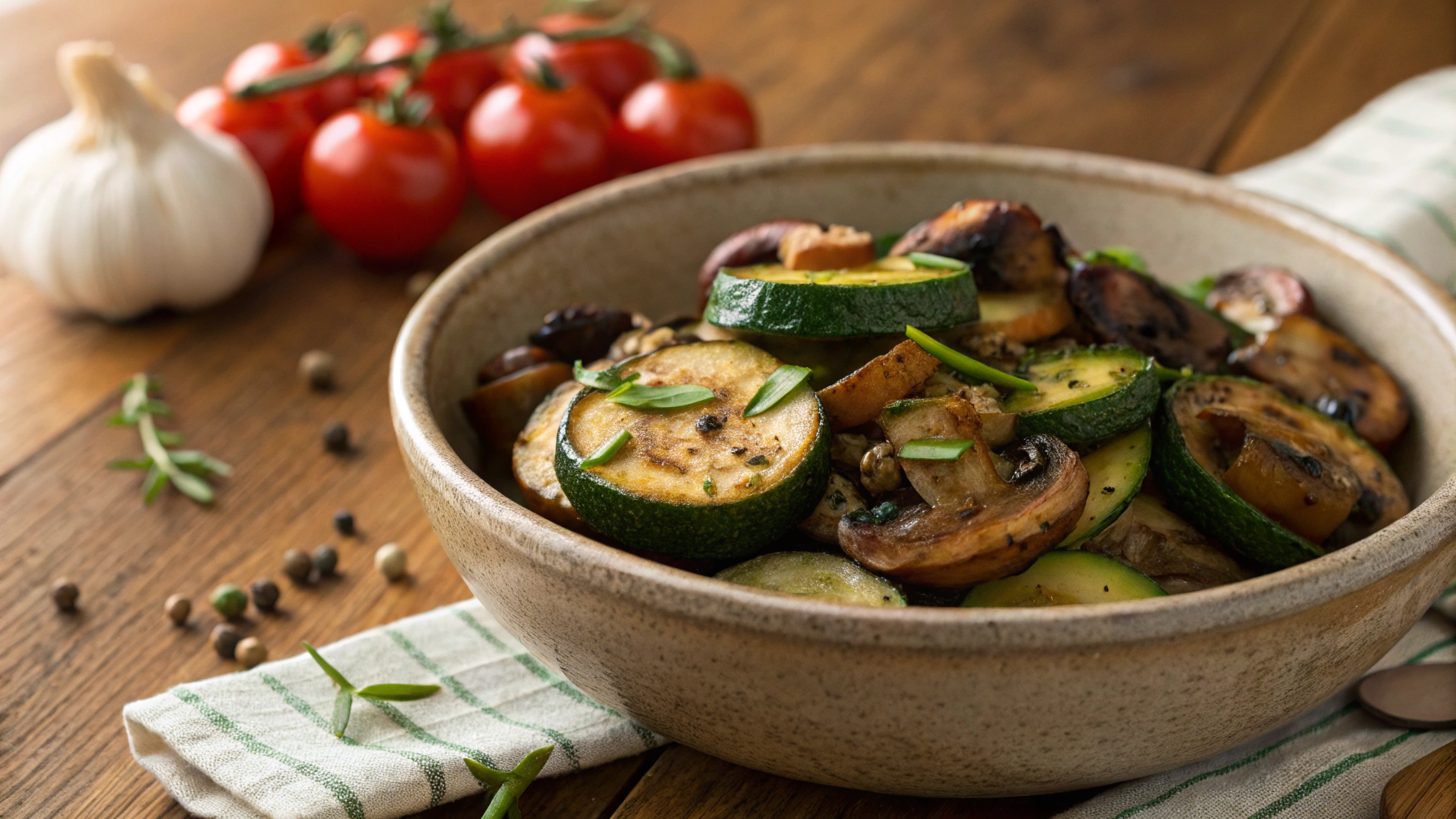 Keto Spicy Mushrooms and Zucchini