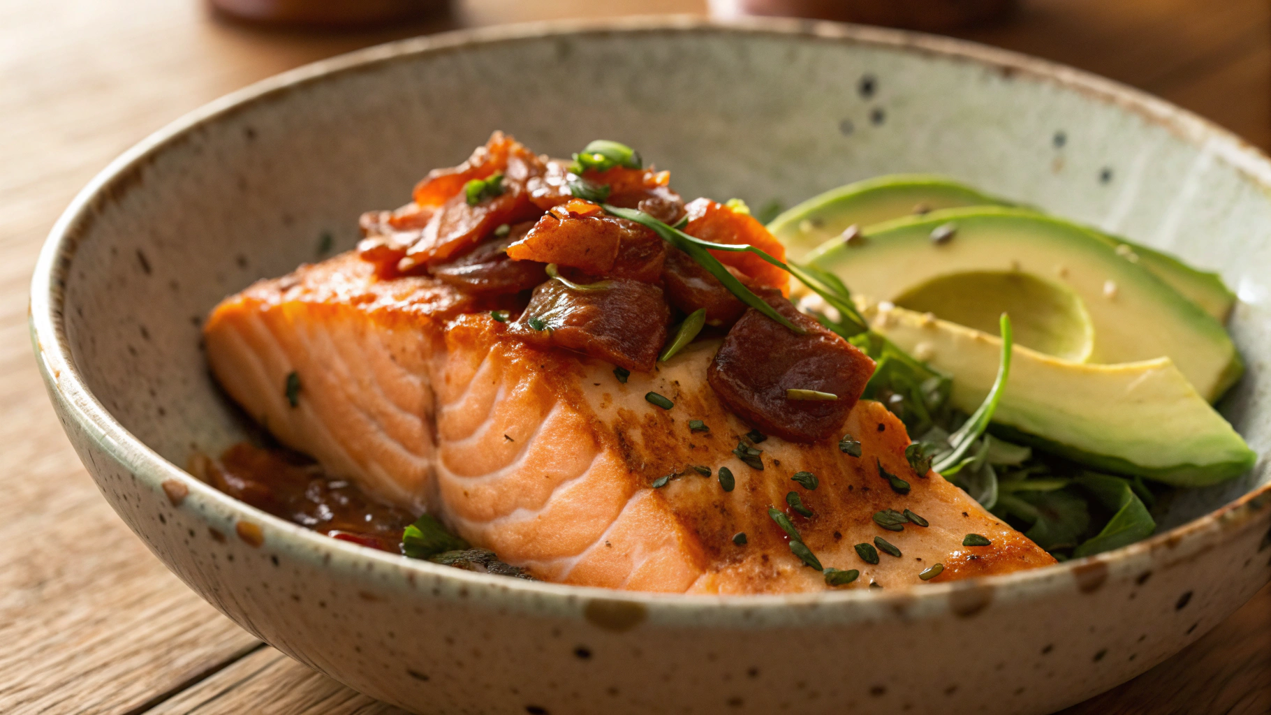 Keto Spicy Prosciutto Wrapped Salmon w Avocado