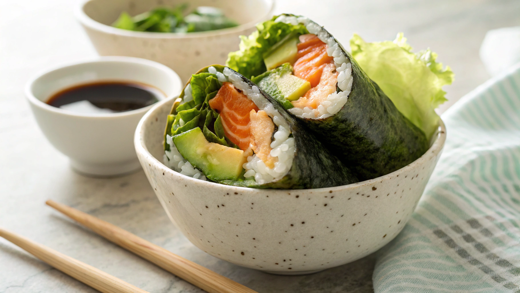 Keto Spicy Salmon Sushi Burrito