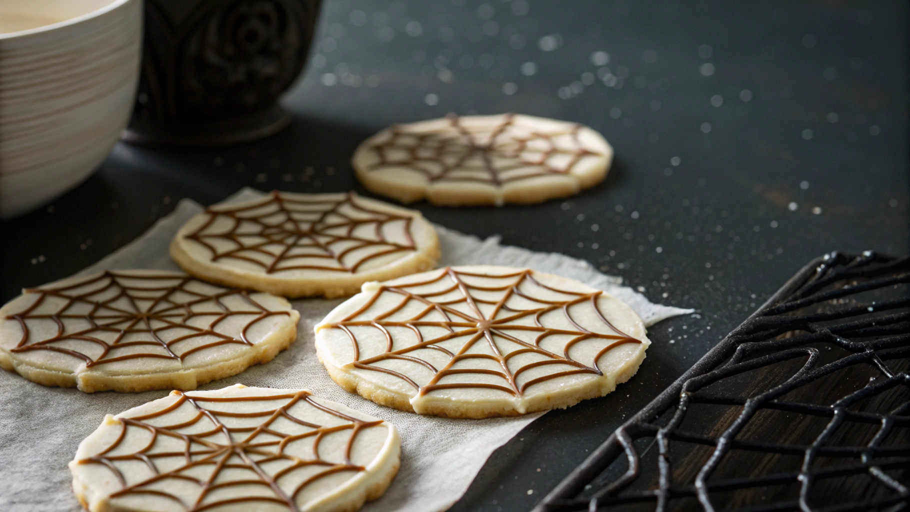 Keto Halloween Spider Web Sugar Wafers