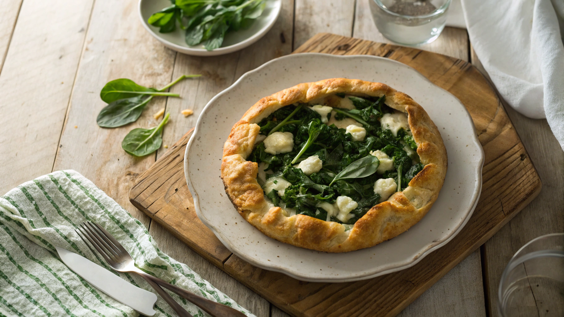 Keto Spinach Goat Cheese Galette