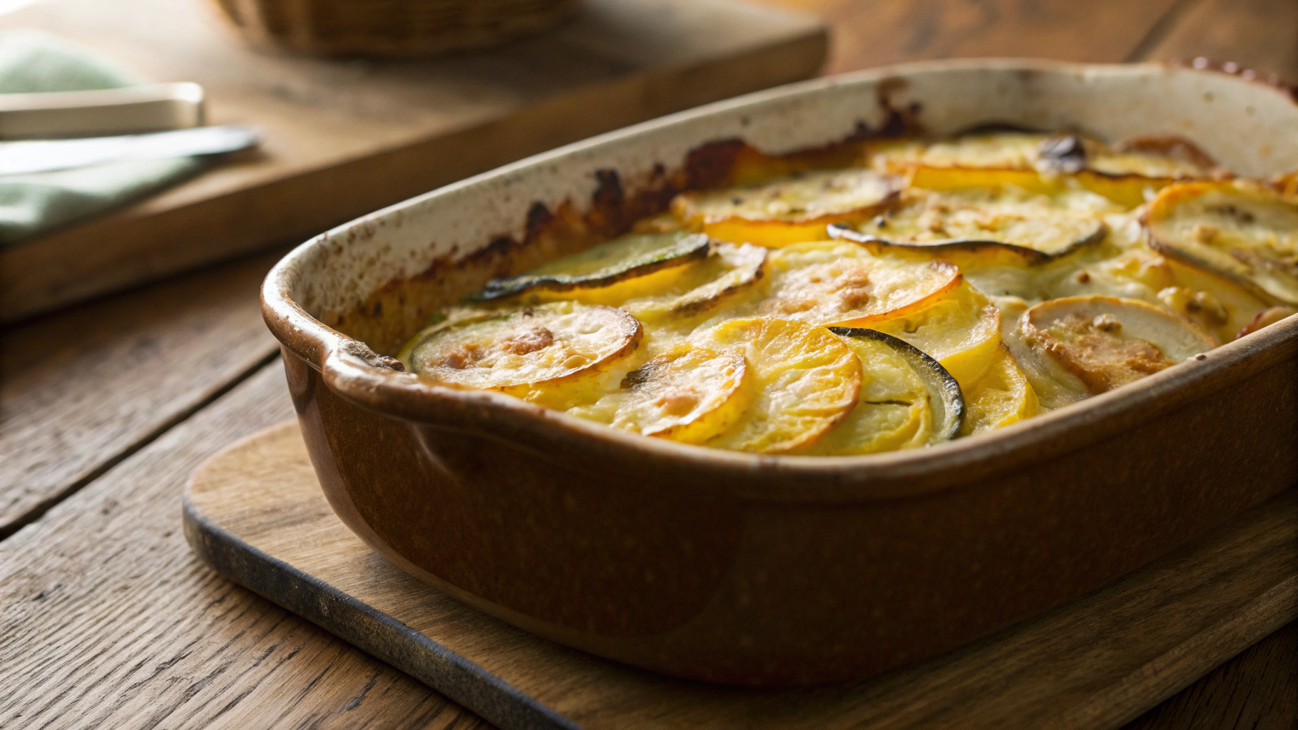 Keto Springtime Squash Au Gratin