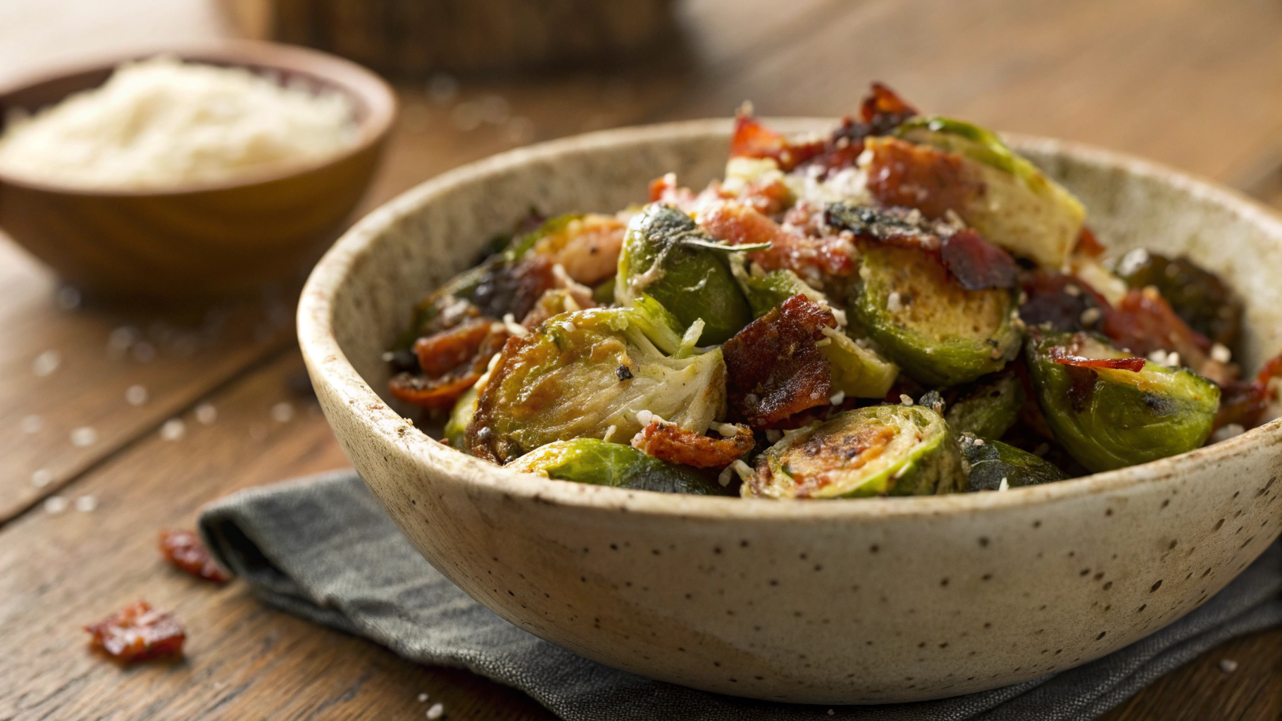 Keto Sprout Chips With Bacon And Parmesan