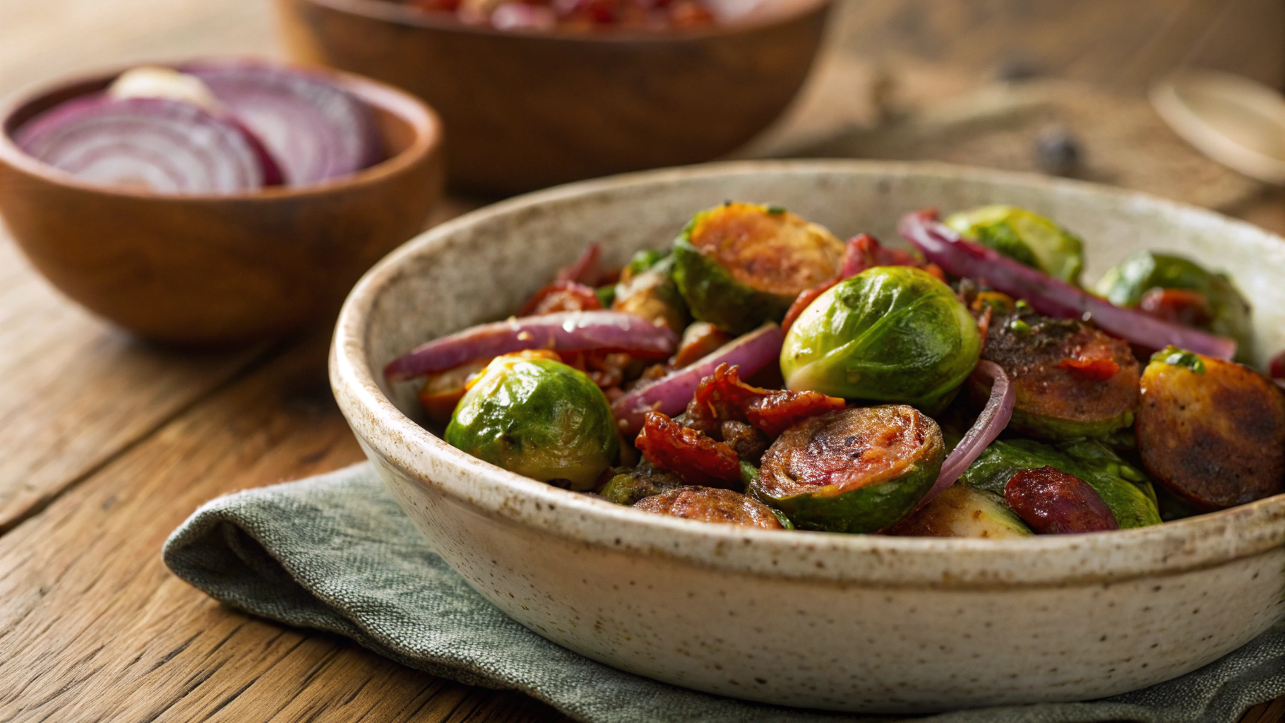 Keto Sprouts and Chorizo