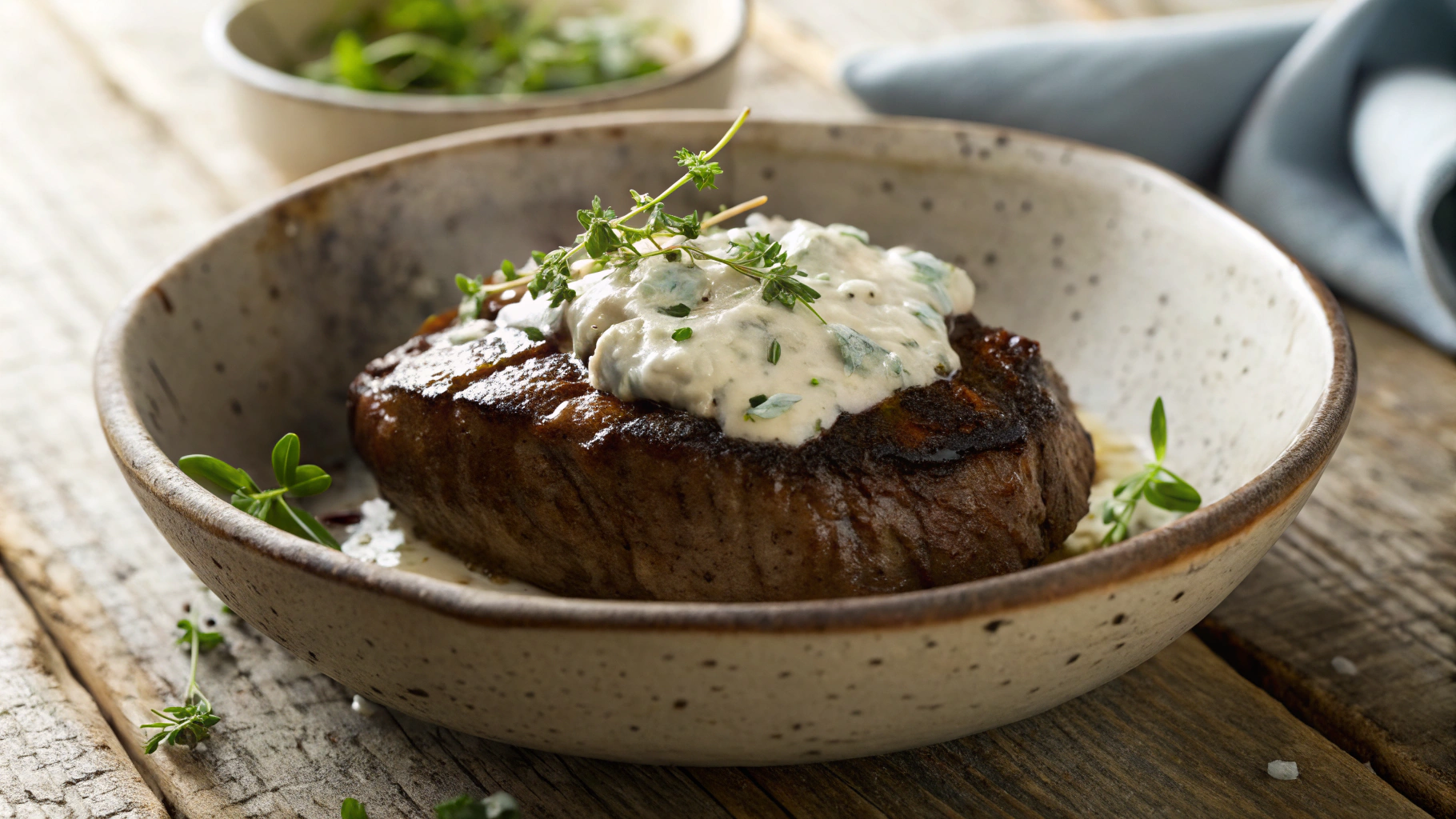 Keto Steak and Blue Cheese Sauce