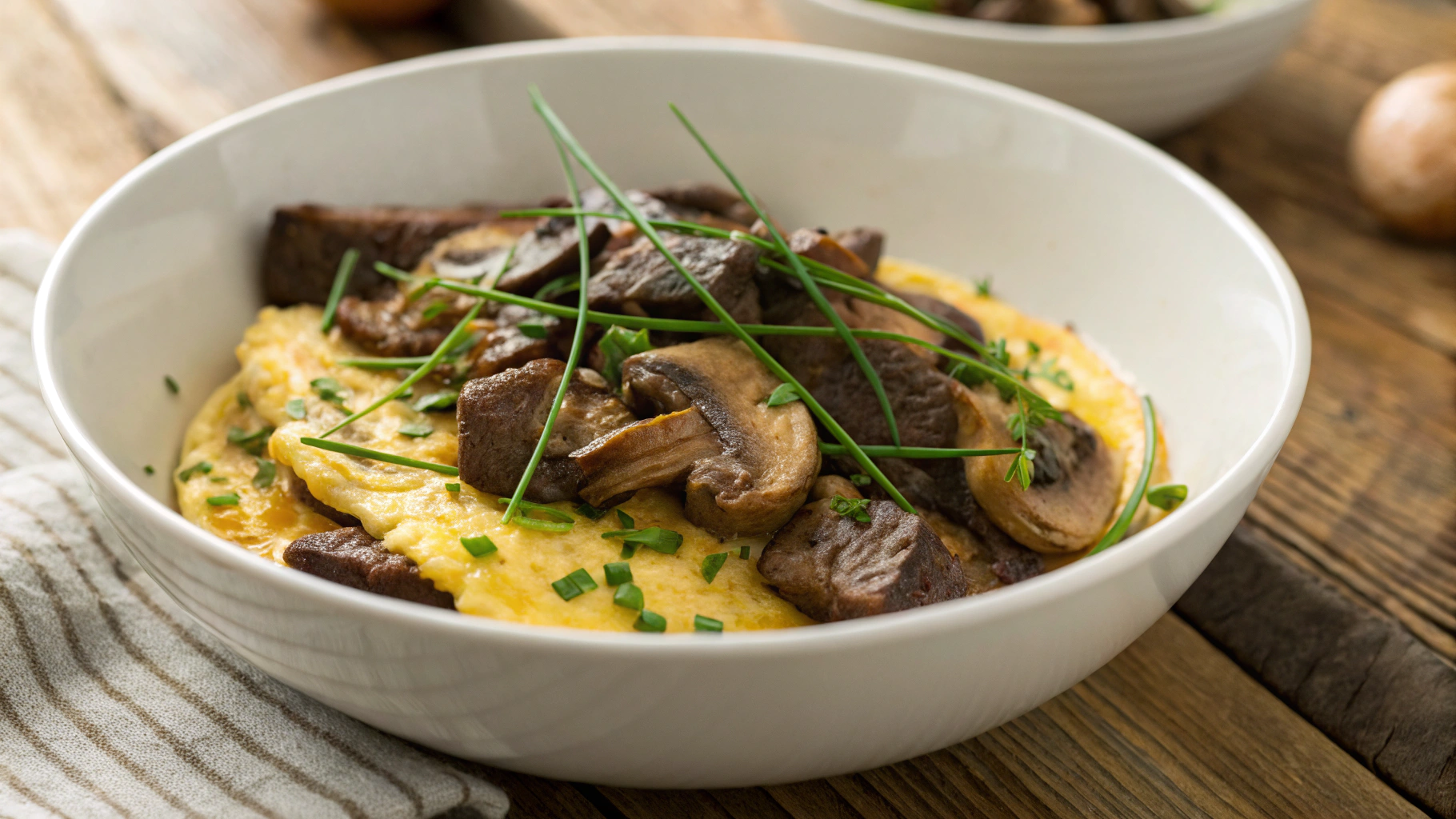 Keto Steak and Mushroom Omelette