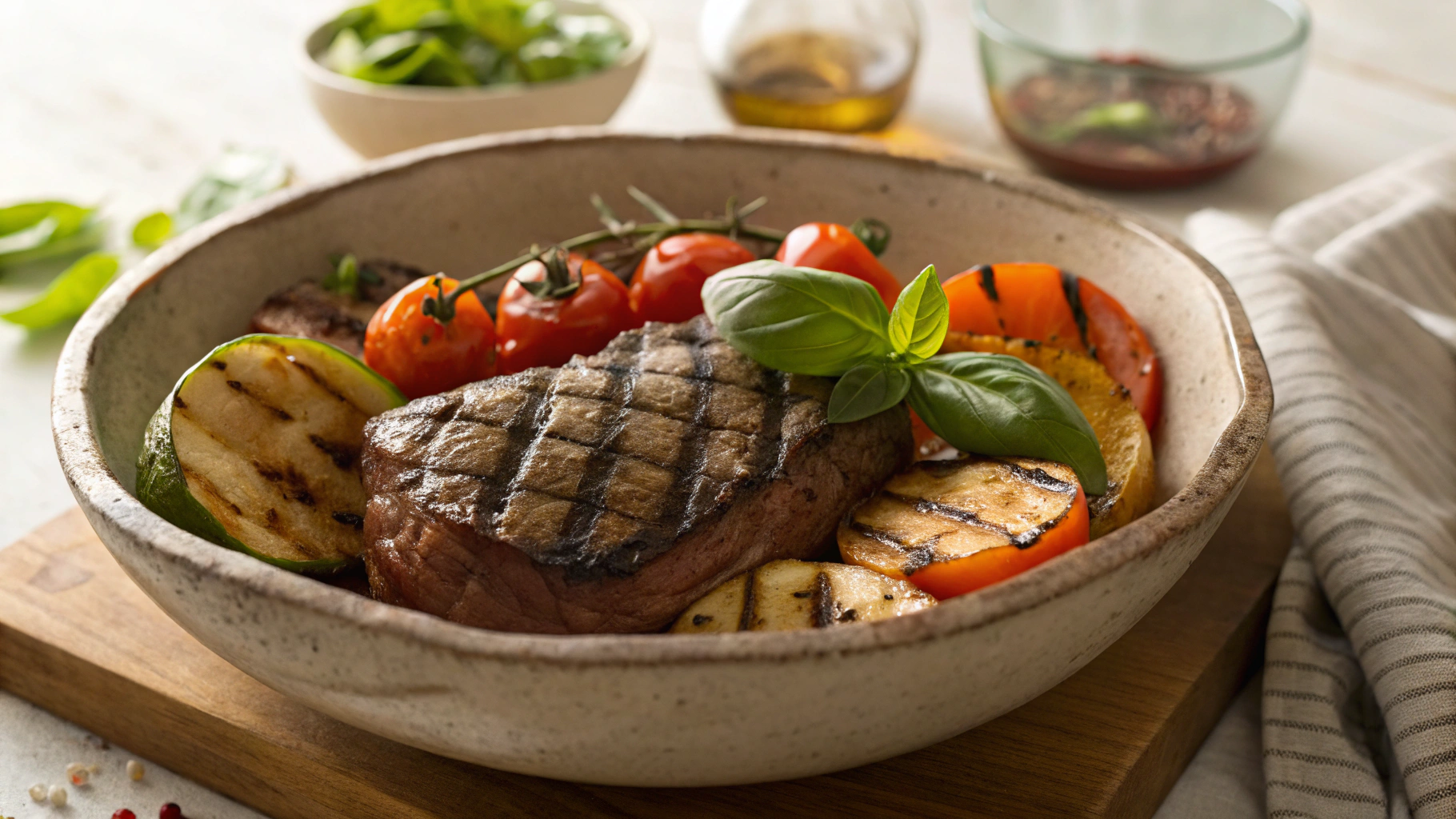 Low Carb Steak And Veggie Kebab Skillet