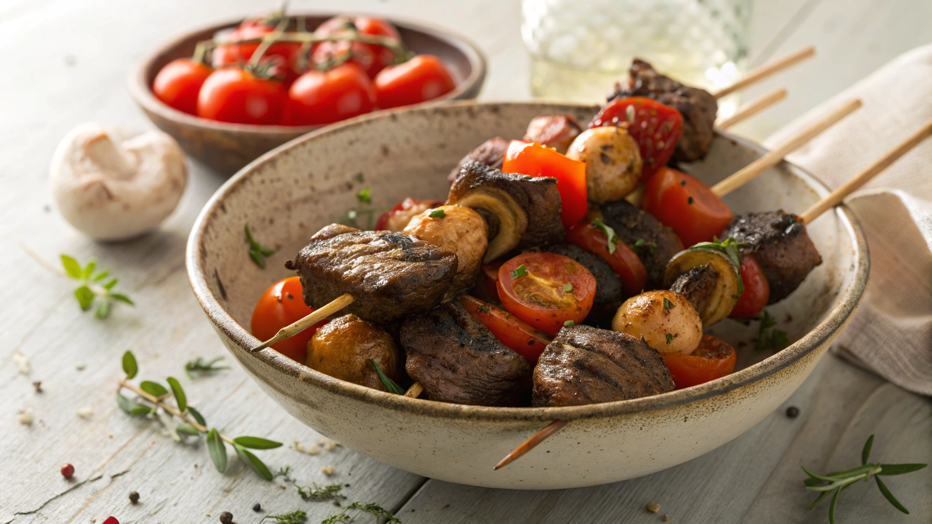 Keto Steak and Veggie Kebabs