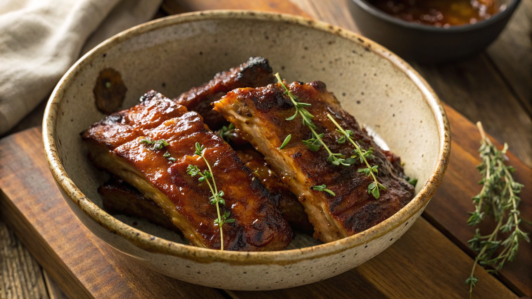 Keto Sticky Mustard Ribs