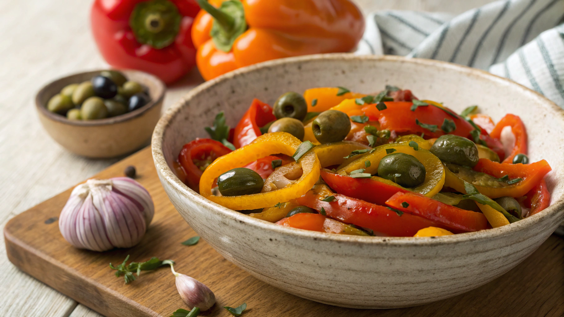 Keto Stir Fried Bell Peppers with Capers and Olives