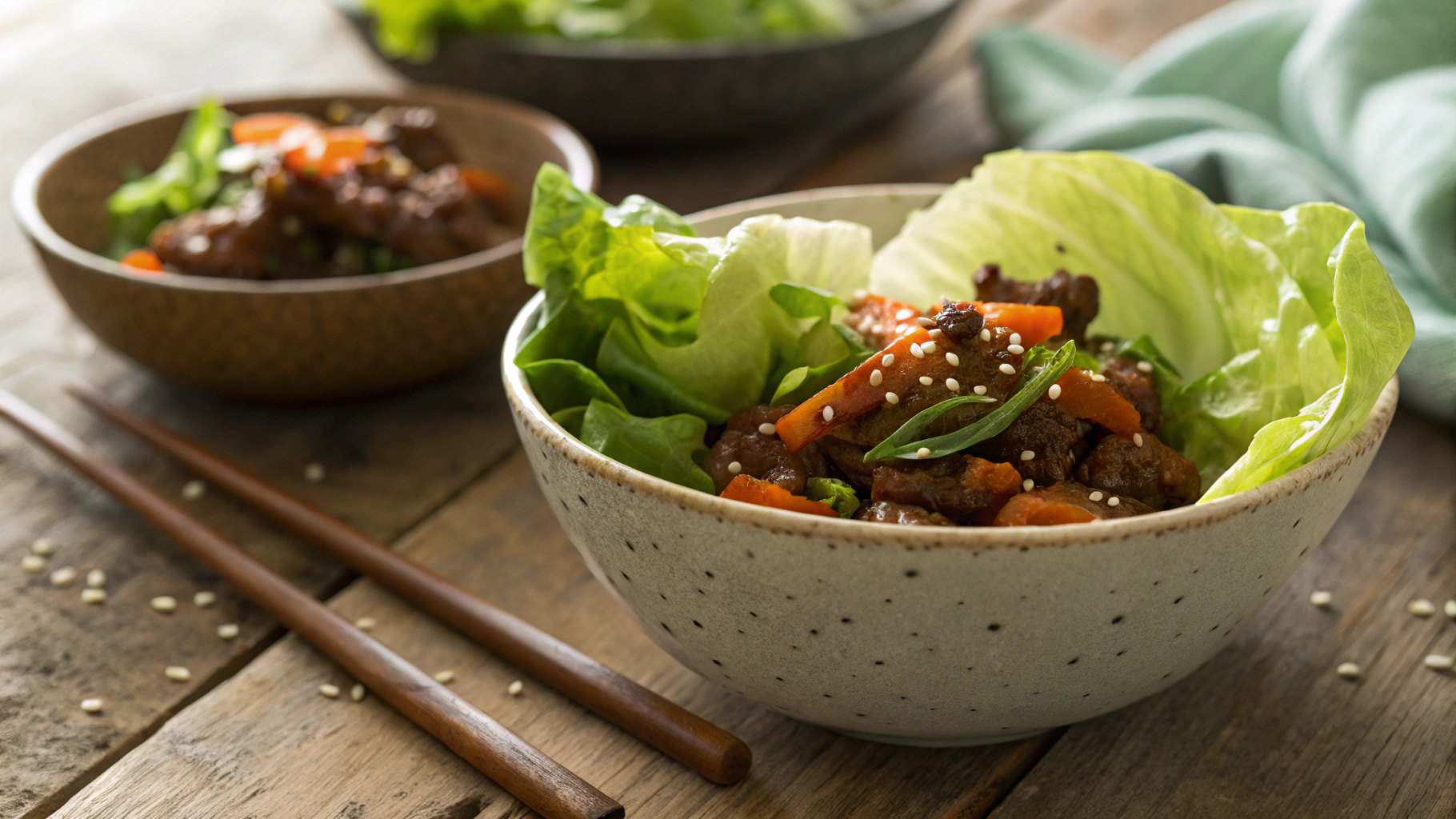 Keto Stir Fry Beef Lettuce Cups