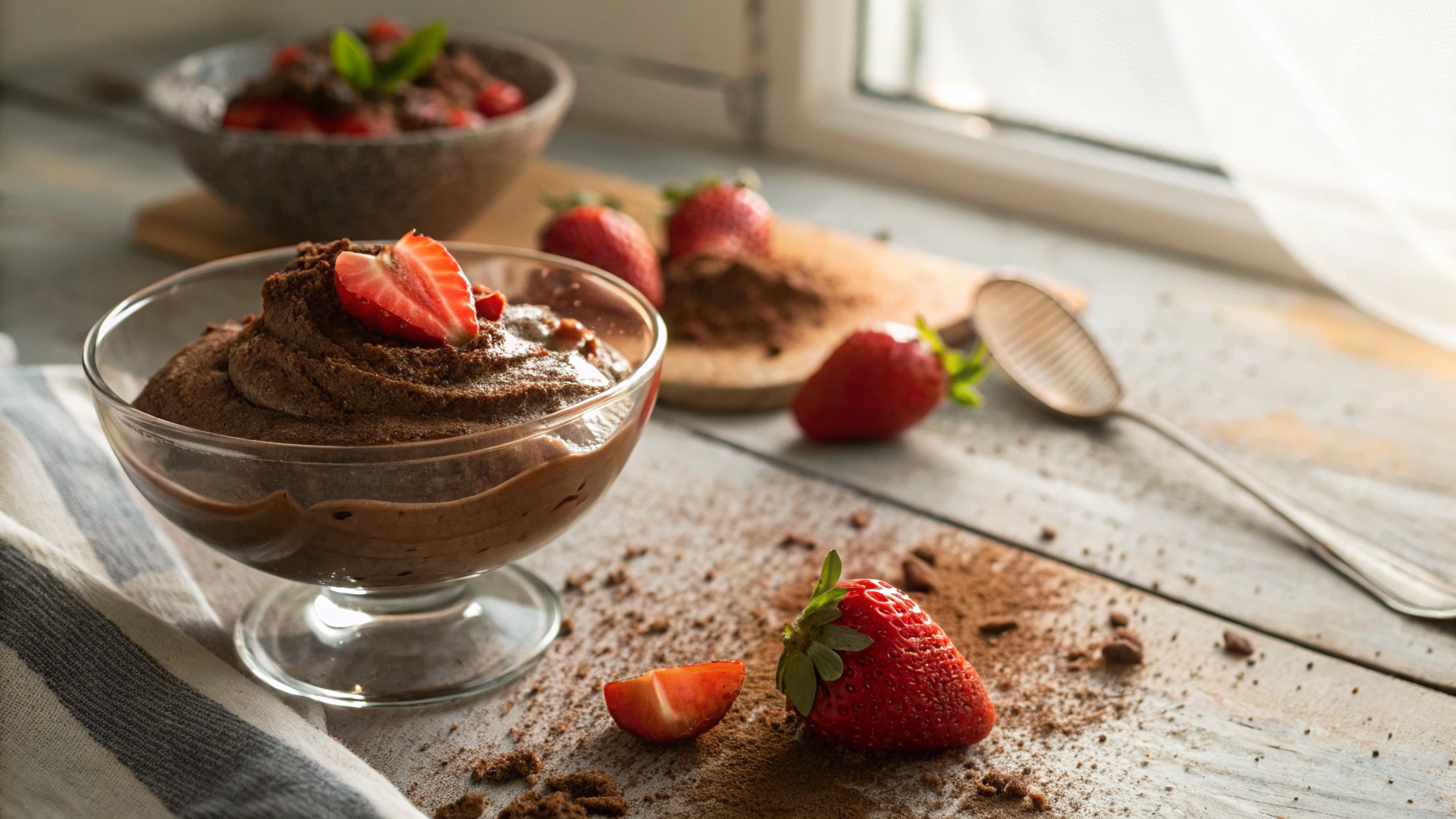 Keto Strawberries with Chocolate Mousse