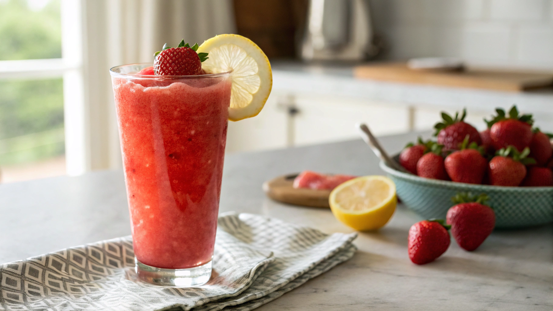 Low Carb Strawberry And Lemon Slushie