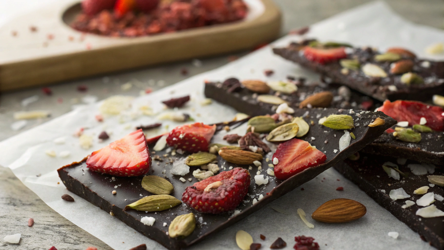 Keto Strawberry Chocolate Bark