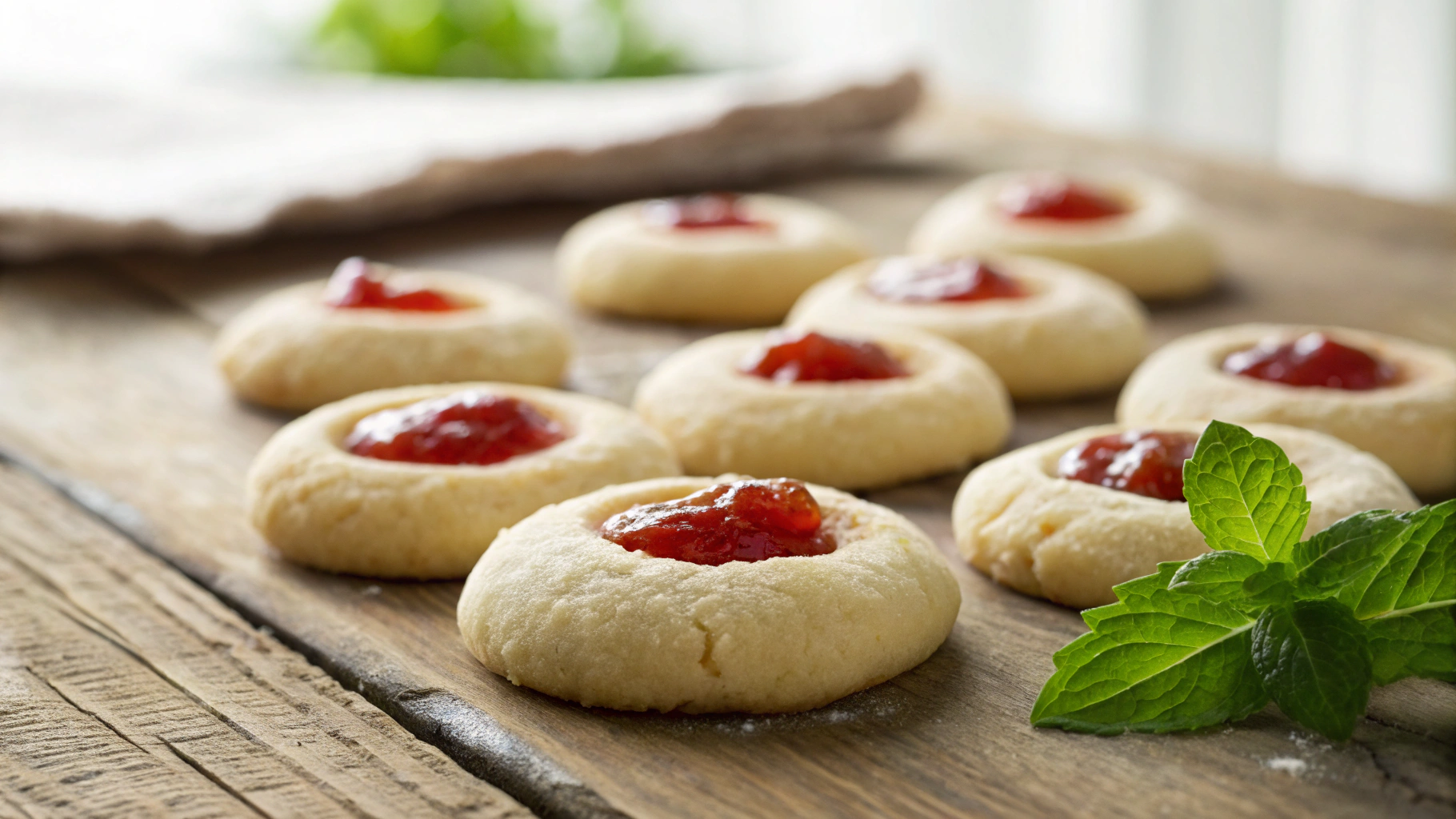 Keto Strawberry Jelly Thumbprint Cookies