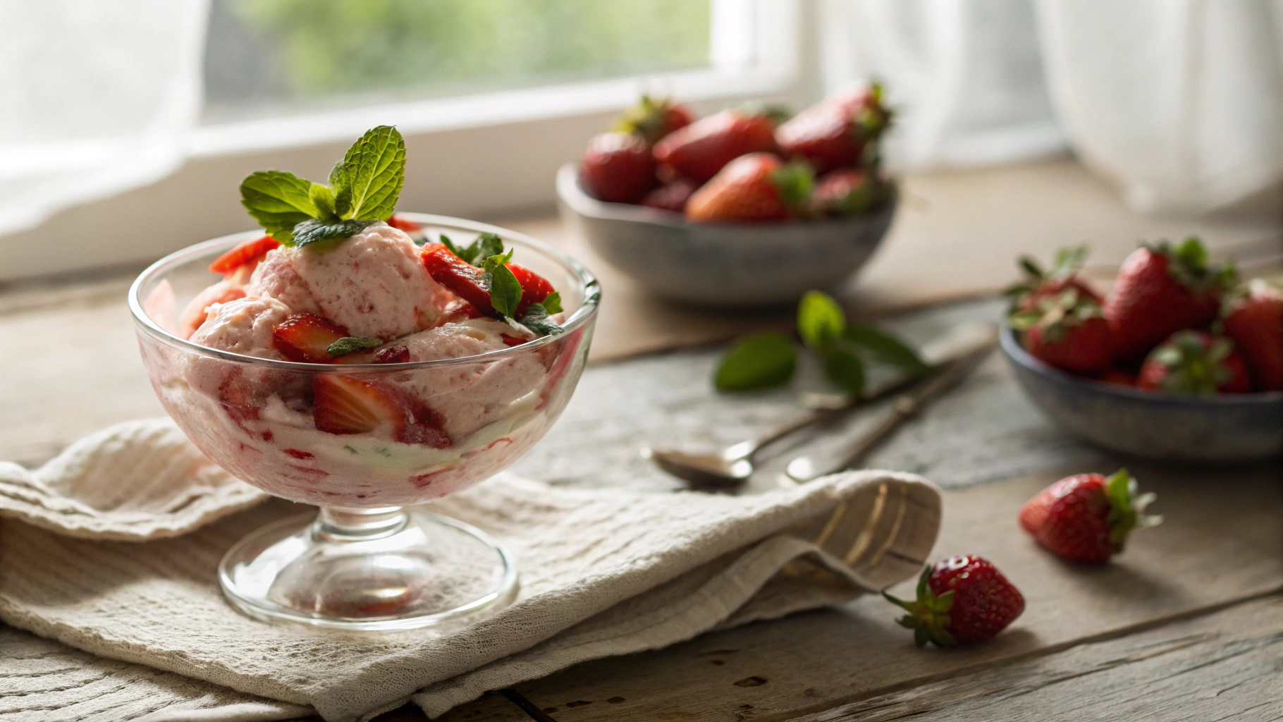 Keto Strawberry Semifreddo
