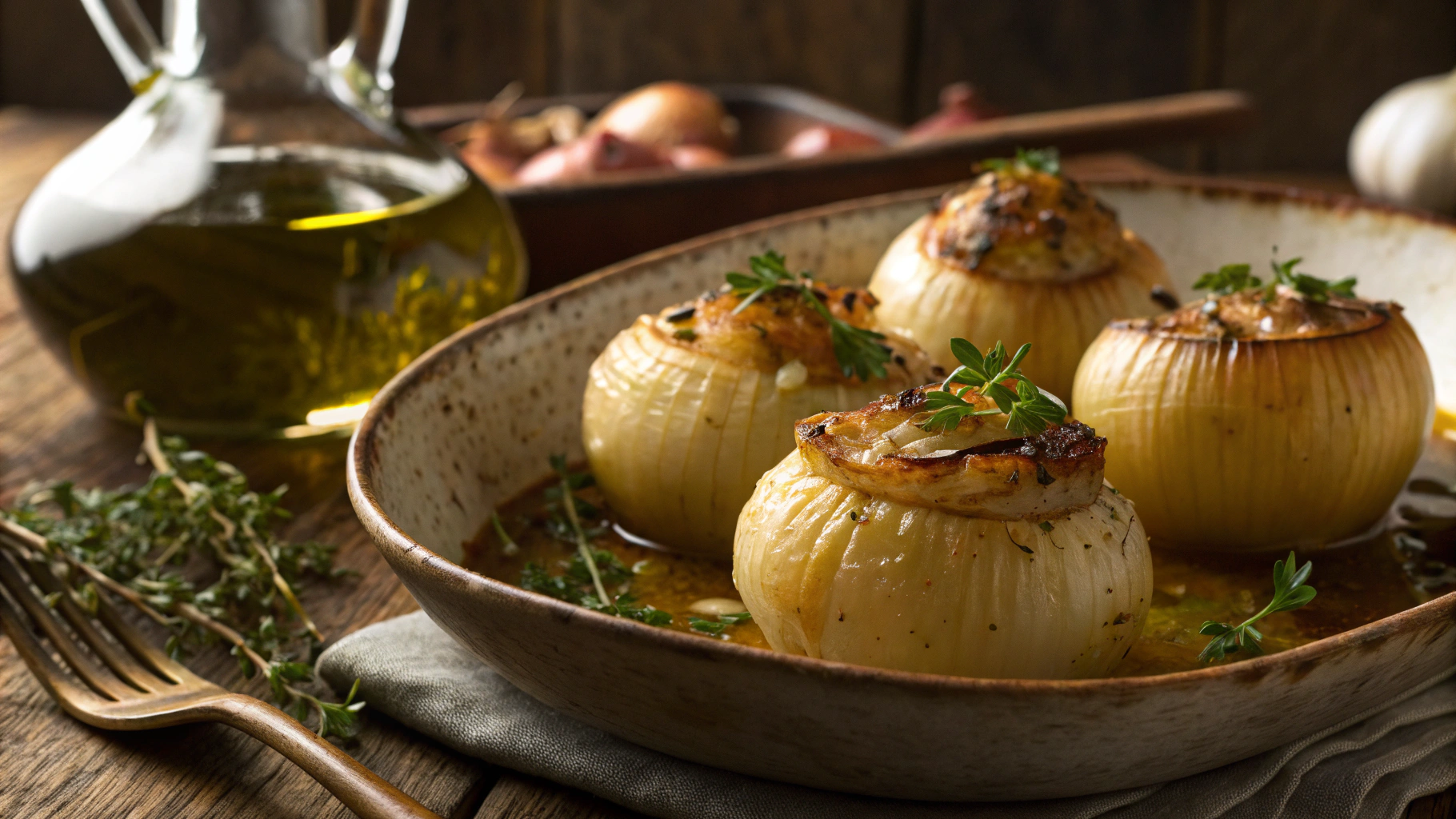 Keto Stuffed Onion with Spicy Beef