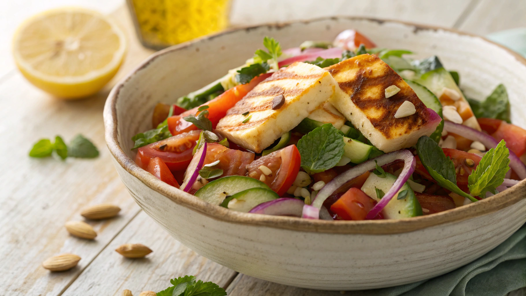 Low Carb Summer Halloumi Salad