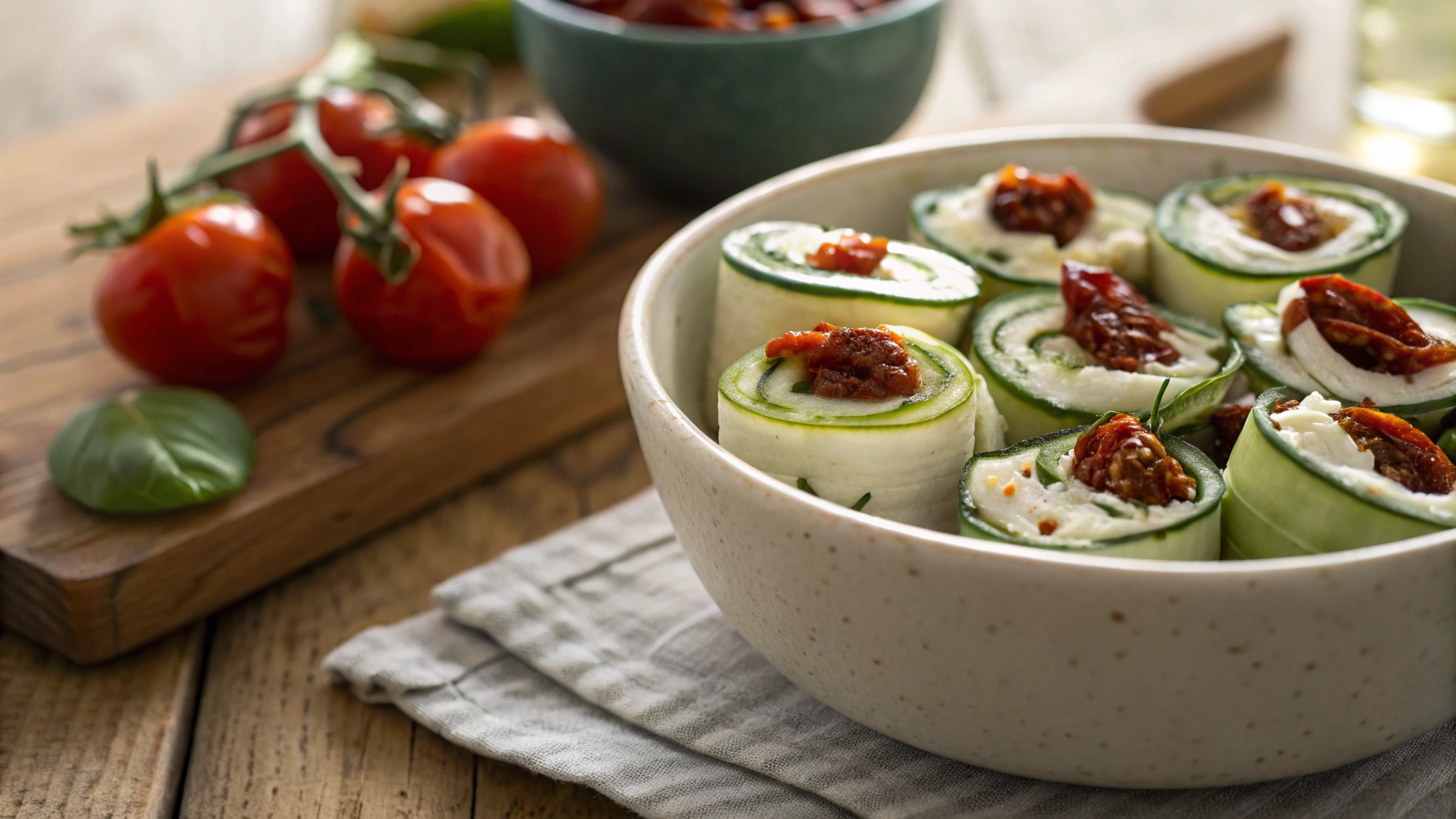 Keto Sundried Tomato Cream Cheese Pinwheels