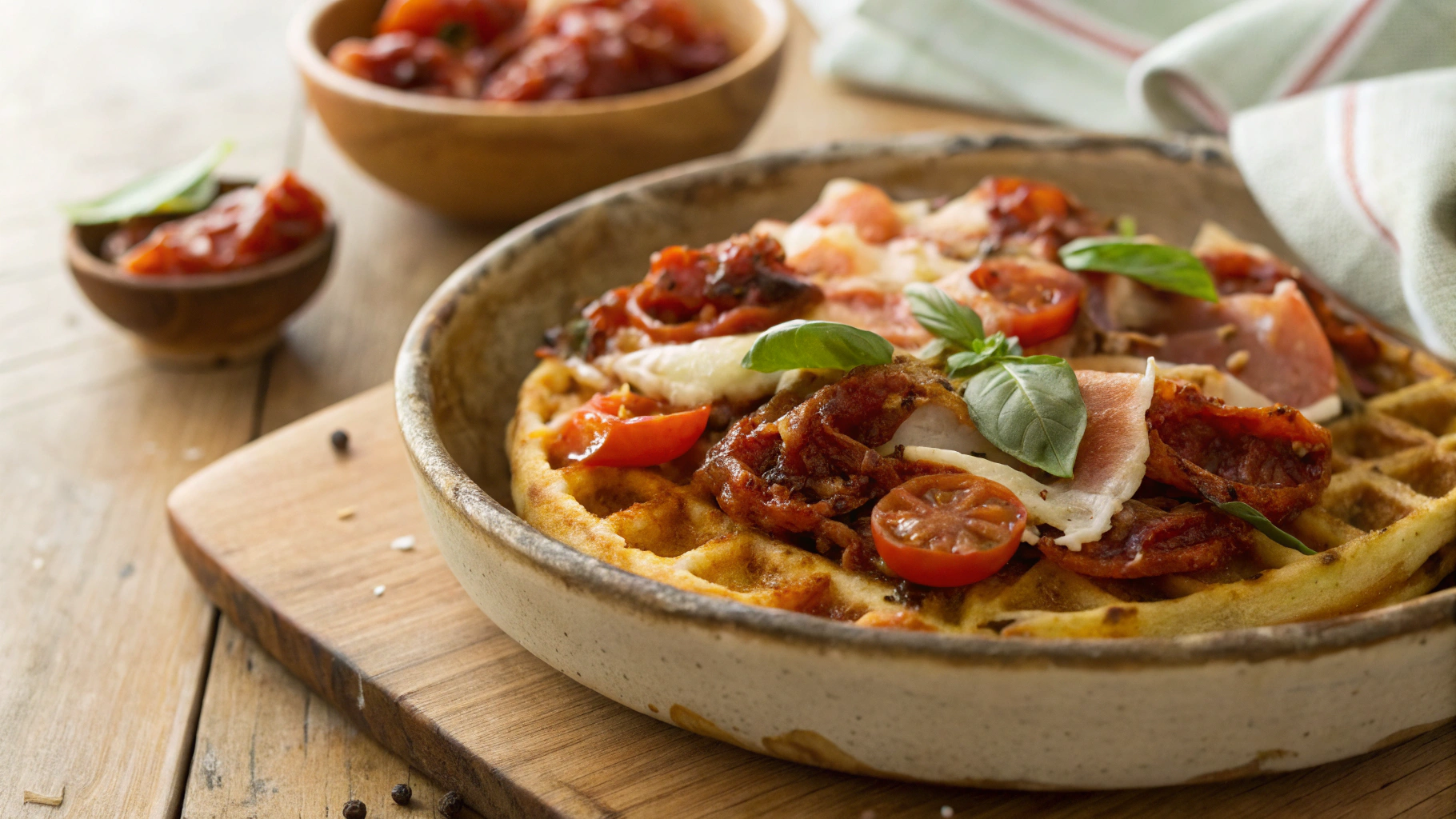 Keto Sundried Tomato Pizza Chaffle