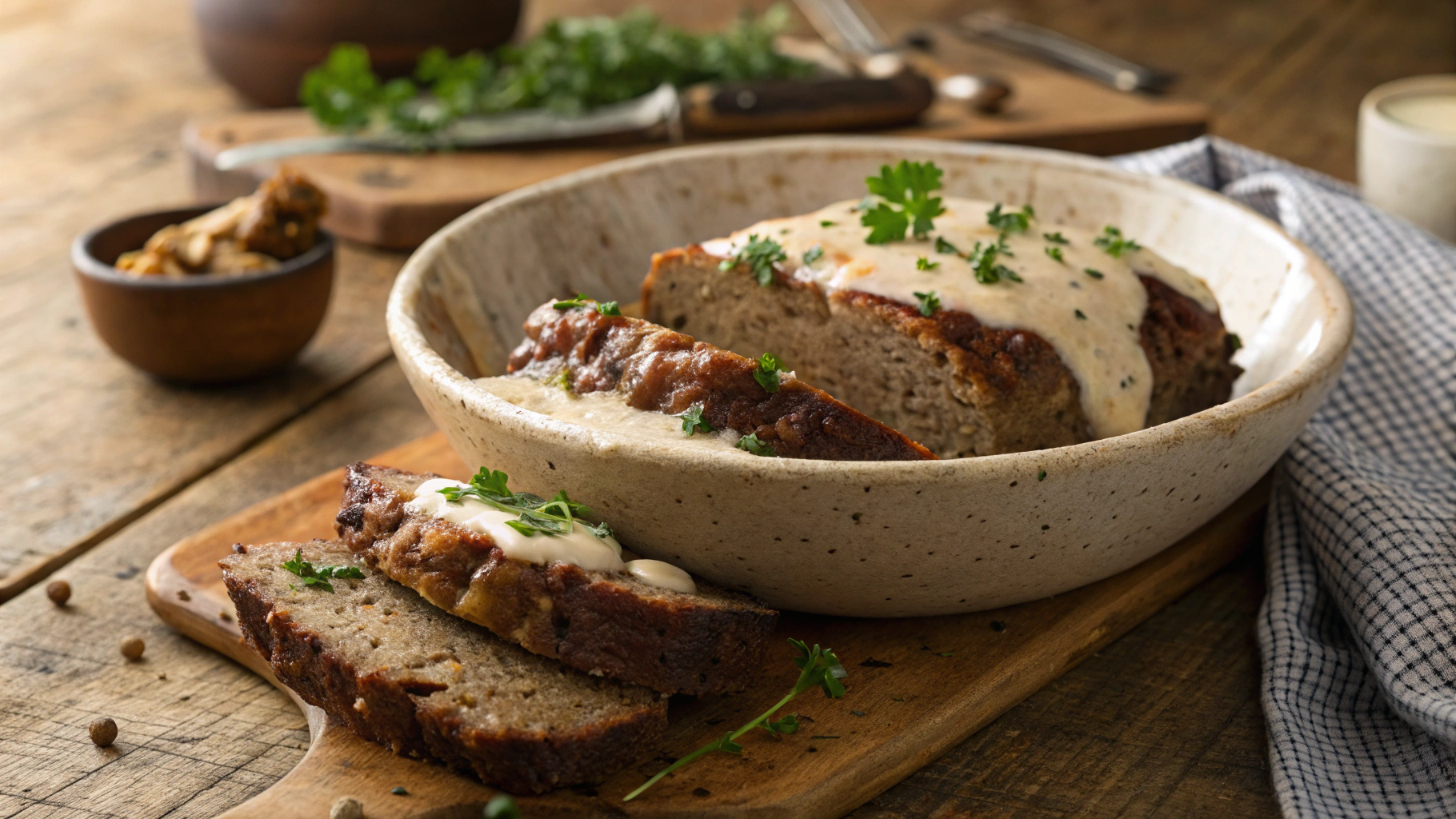 Keto Swedish Meatloaf with Sage Cream Sauce
