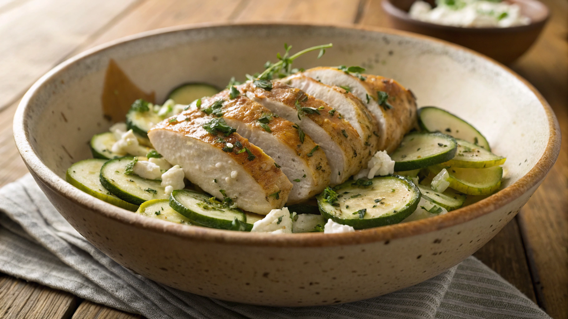 Keto Swedish Rubbed Chicken w Zucchini and Feta