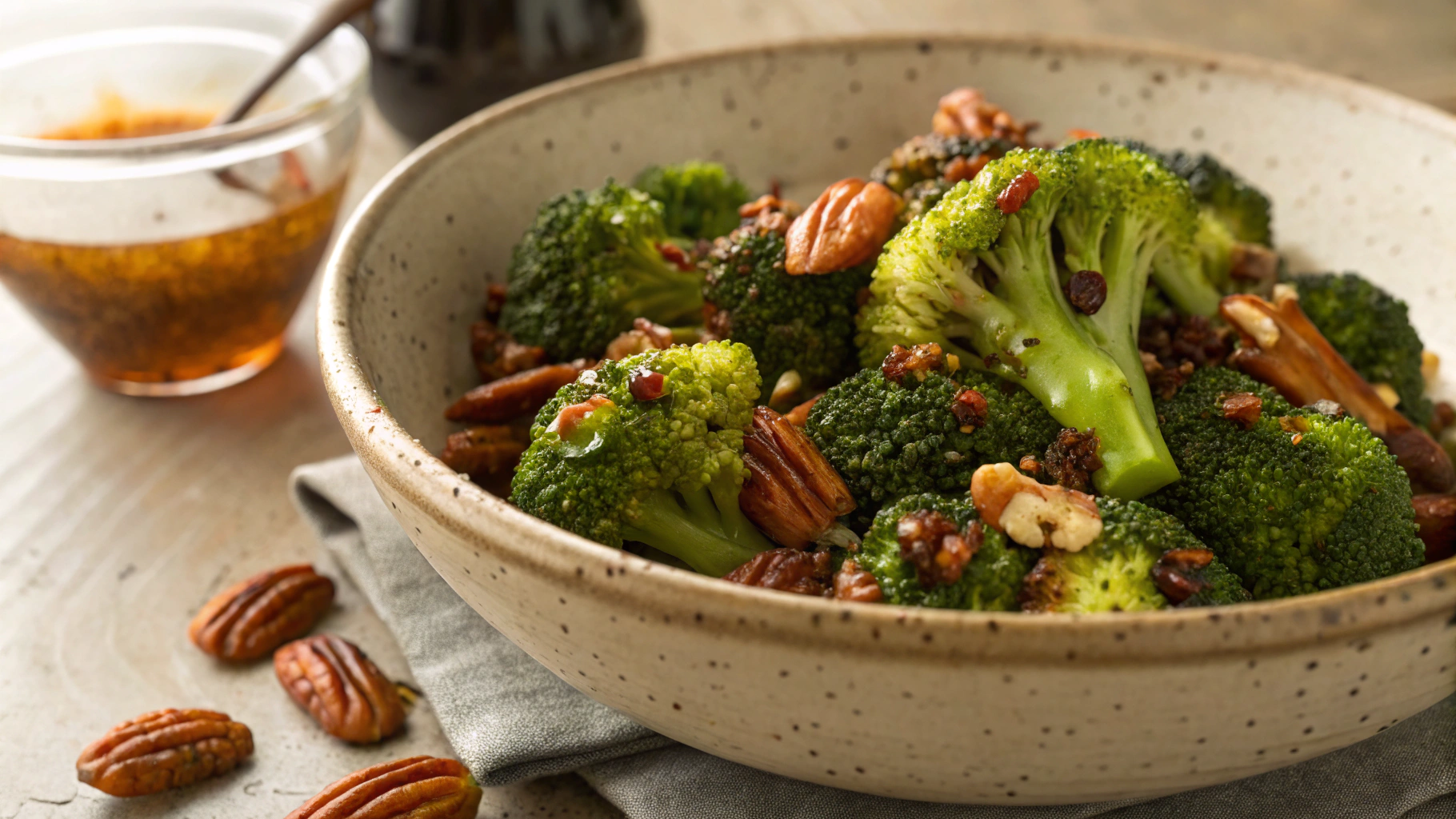 Keto Sweet and Smoky Roast Broccoli and Pecans