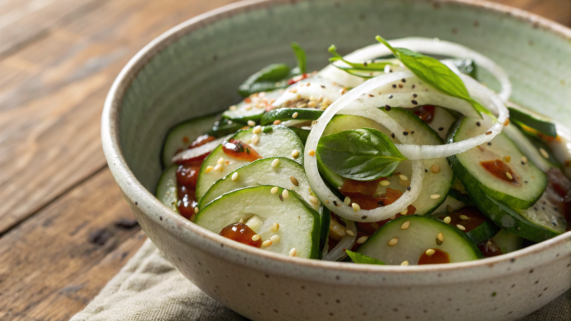 Keto Sweet and Spicy Cucumber Salad