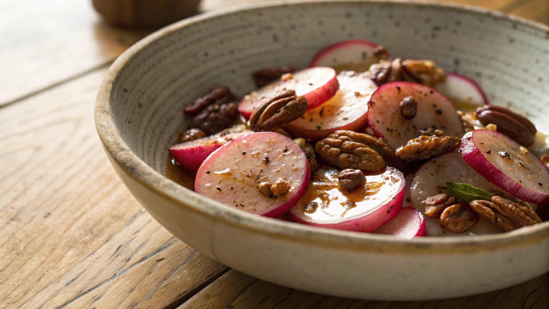 Keto Sweet Pan-Fried Radishes and Pecans