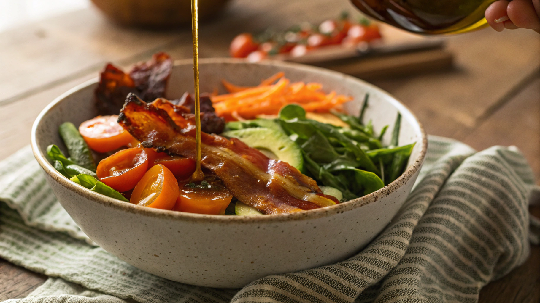 Keto Sweet Red Cabbage, Bacon and Green Beans