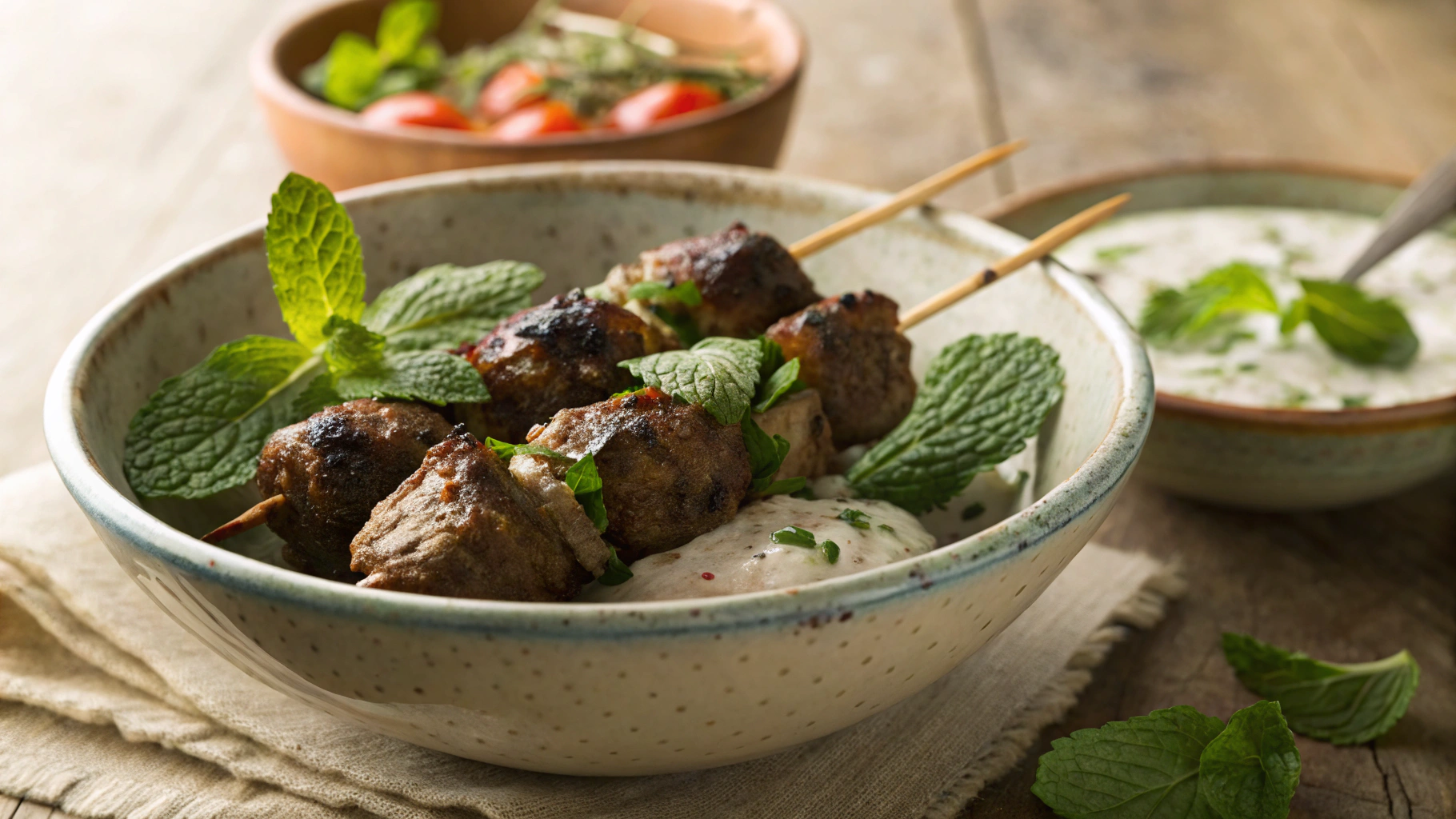 Keto Tahini Lamb Kebabs
