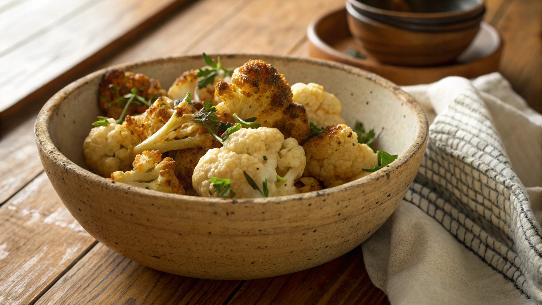 Keto Tahini Roasted Cauliflower