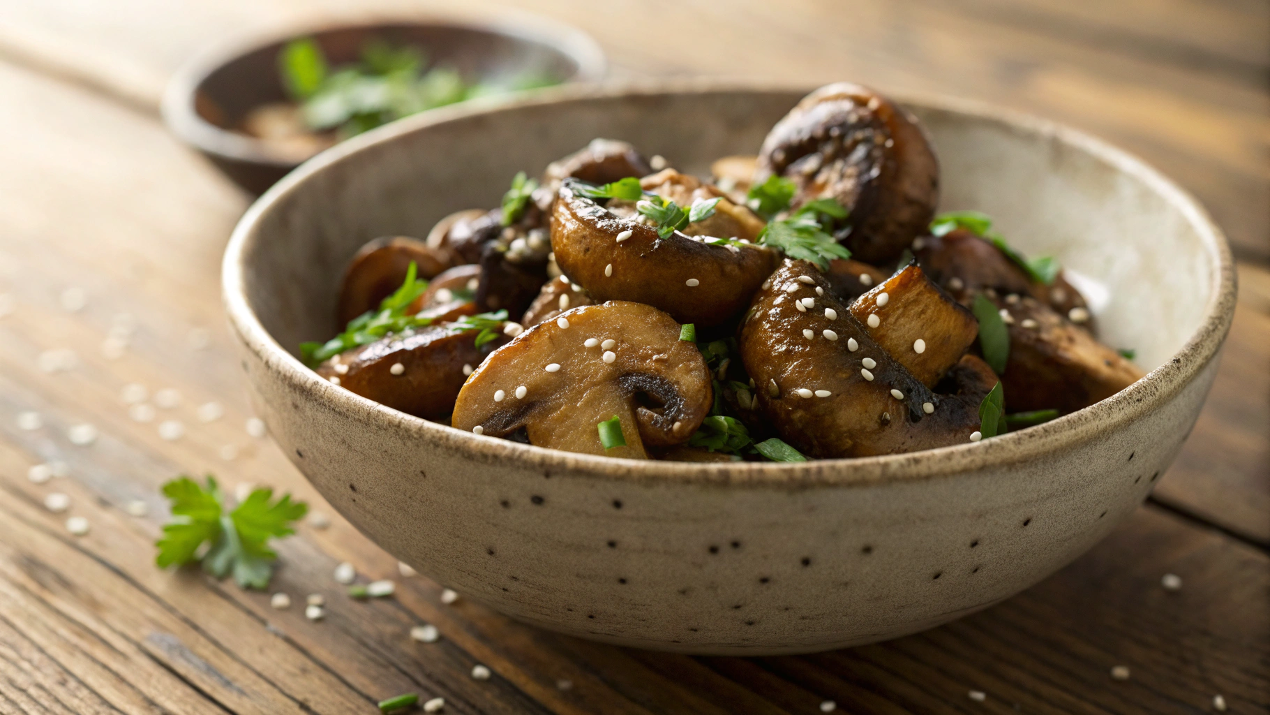 Keto Tahini, Tamari Mushrooms